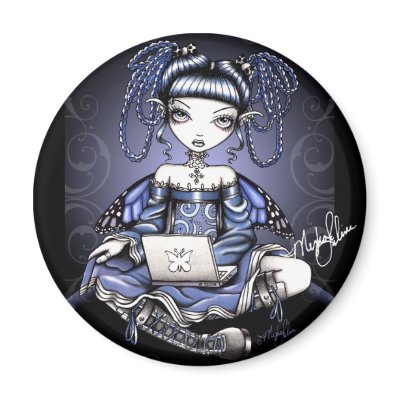 Stacy Blue Lab Top Fairy Magnet by mykajelina