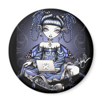 Stacy Blue Lab Top Fairy Magnet by mykajelina Stacy Blue Lab Top Fairy Magnet