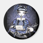 Stacy Blue Lab Top Fairy Magnet