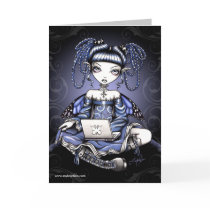Stacy Blue Lap Top Fairy Card
