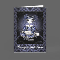 "Stacy" Cute Blue Lap Top Fairy Art Card