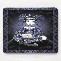 "Stacy" Cute Blue Lap Top Fairy Art Mousepad