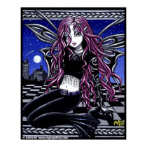Stacy Pink Feary City Scape Tattooed Poster posters