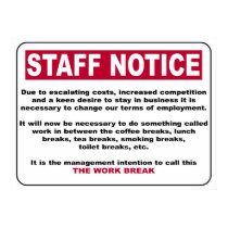 Staff Notice Poster posters