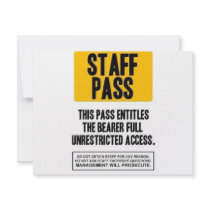 Staff Pass invitations by oskikarhu Staff Pass invitations