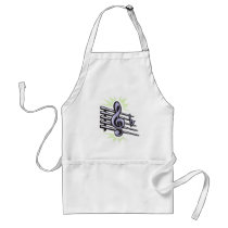 staff treble cleft music note design aprons