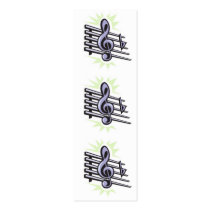staff treble cleft music note design bookmark business cards