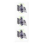 staff treble cleft music note design bookmark business card templates