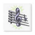 staff treble cleft music note design magnets