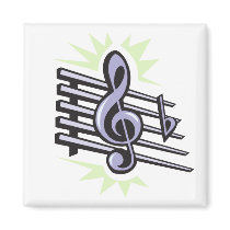 staff treble cleft music note design magnets