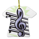 staff treble cleft music note design christmas ornament