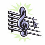 staff treble cleft music note design photo sculptures
