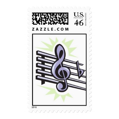 staff treble cleft music note design postage by geekme