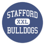 Stafford - Bulldogs - High - Stafford Springs Round Stickers