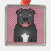 Staffordshire Bull Terrier Cartoon Christmas Ornament