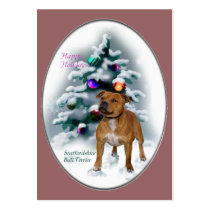 Staffordshire Bull Terrier Christmas Gifts business cards by DogsByDezign Staffordshire Bull Terrier Christmas Gifts business cards