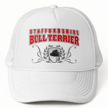 Staffordshire Bull Terrier COA red text Trucker Hat