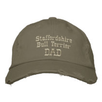 Staffordshire Bull Terrier Dad Gifts embroidered hats by DogsByDezign Staffordshire Bull Terrier Dad Gifts embroidered hats