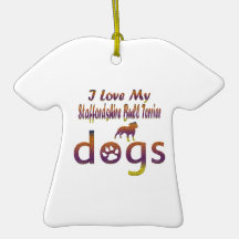 Staffordshire Bull Terrier designs Christmas Ornament
