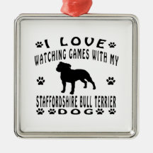 Staffordshire Bull Terrier Dog Design Ornament