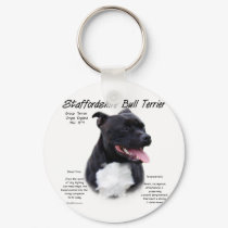 Staffordshire Bull Terrier History Design keychains