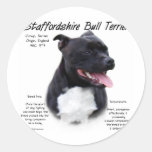 Staffordshire Bull Terrier History Design Round Stickers