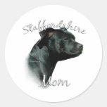 Staffordshire Bull Terrier Mom 2 Round Stickers