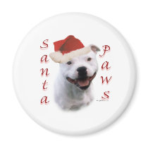 Staffordshire Bull Terrier Santa Paws Magnet