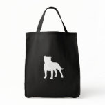 Staffordshire Bull Terrier Silhouette Canvas Bags