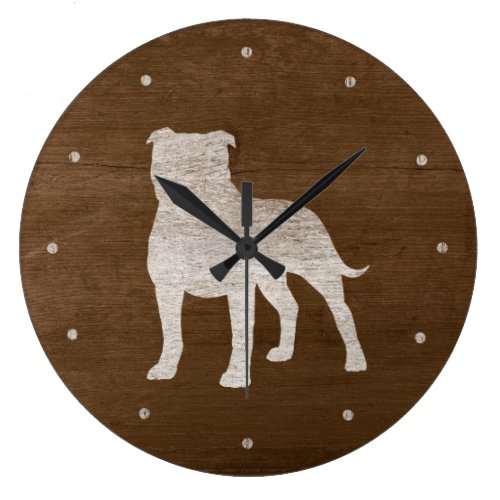 Staffordshire Bull Terrier Silhouette Large Clock Staffordshire Bull Terrier Silhouette Large Clock