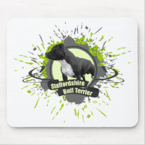 Staffordshire Bull Terrier SPLASH green mousepads