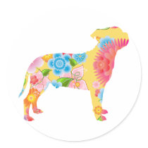 Staffordshire Bull Terrier Round Stickers