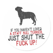 Staffordshire Bull Terrier Round Sticker