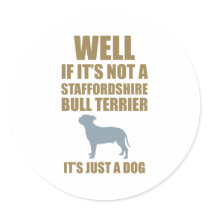 Staffordshire Bull Terrier Round Stickers