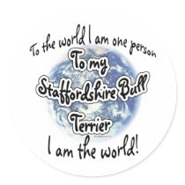 Staffordshire Terrier World 2 - Sticker by GreyWolfCreation Staffordshire Terrier World 2 - Sticker