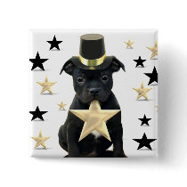 Stafforfshire bull terrier puppy pinback button