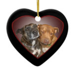 Staffy Heart Ornament