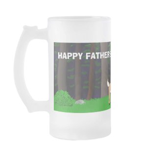 Stag and Fawn Frosted Stein
