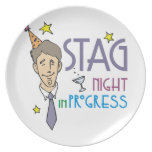 Stag Bachelor Party Plate