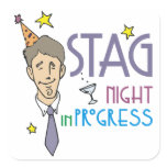 Stag Bachelor Party Square Sticker