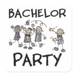 Stag Bachelor Party Square Sticker