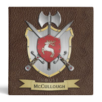 Stag Battle Crest Brown Vinyl Binder
