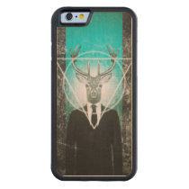 stag, hipster, vintage, geometric, cool, stag in suit, photography, deer, funny, wood iphone 6 case, classy, buck, animal, triangle, moose, graphic, design, creative art, wild, animals, wood, iphone, case, [[missing key: type_carved_cas]] med brugerdefineret grafisk design