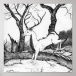 Stag leaping poster