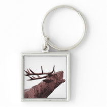 Stag Reindeer Head - Brown Keychain