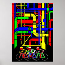 Stage 21 - Passing the backside of Centre Pompidou Poster