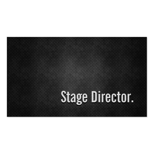 Stage Director Cool Black Metal Simplicity Business Card Templates (front side)