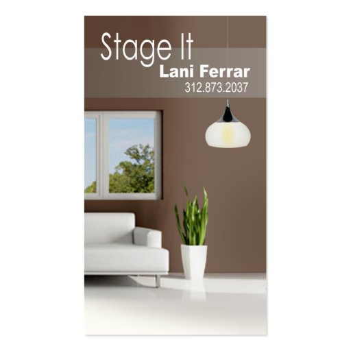 "Stage It" Home Stager, Interior Designer, Realtor Business Card (front side)