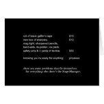Stage Manager Note Cards