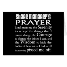 Stage Manager's Prayer Card